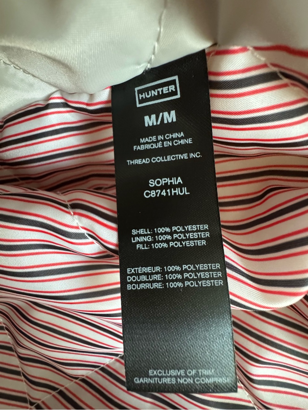 NEW Hunter Sophia Sleeve Stripe Trench Coat in Vanilla - Picture 10 of 11